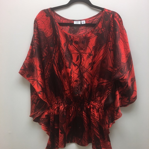 Cato Tops - Cato Red and Black Top 18/20W
